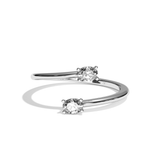 Bague toi et moi diamant ovale or blanc - Vivante