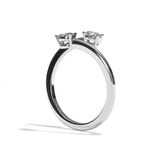 Bague toi et moi diamant ovale or blanc - Vivante