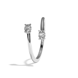 Bague toi et moi diamant ovale or blanc - Vivante