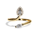 Bague Toi et Moi Diamant Poire / Navette - Digne Entourée
