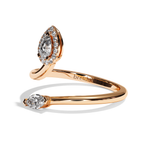Bague Toi et Moi Diamant Poire / Navette - Digne Entourée
