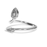 Bague toi et moi diamant poire / navette or blanc - Digne halo