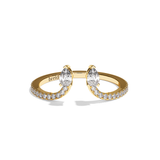 Bague Toi et Moi Diamant Poire platine - Sereine pavée