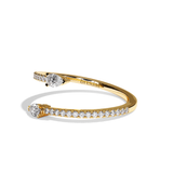 Bague Toi et Moi Diamant Poire or blanc - Vivante pavée
