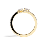 Bague Toi et Moi Diamant Poire or blanc - Vivante pavée