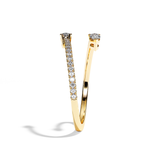 Bague Toi et Moi Diamant Poire or blanc - Vivante pavée