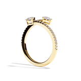 Bague Toi et Moi Diamant Poire or blanc - Vivante pavée