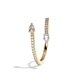 Bague Toi et Moi Diamant Poire or blanc - Vivante pavée