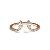 Bague Toi et Moi Diamant Poire platine - Sereine pavée