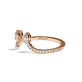 Bague Toi et Moi Diamant Poire platine - Sereine pavée