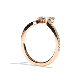 Bague Toi et Moi Diamant Poire platine - Sereine pavée