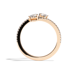 Bague Toi et Moi Diamant Poire or blanc - Vivante pavée