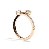 Bague Toi et Moi Diamant Poire or blanc - Vivante pavée
