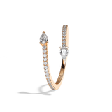 Bague Toi et Moi Diamant Poire or blanc - Vivante pavée