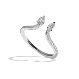 Bague toi et moi diamant poire or blanc - Sereine pavée