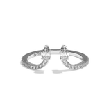 Bague toi et moi diamant poire or blanc - Sereine pavée