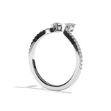 Bague toi et moi diamant poire or blanc - Sereine pavée