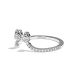 Bague toi et moi diamant poire or blanc - Sereine pavée