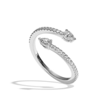 Bague toi et moi diamant poire or blanc - Vivante pavée