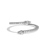 Bague toi et moi diamant poire or blanc - Vivante pavée