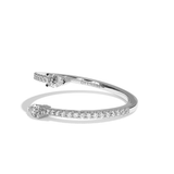 Bague toi et moi diamant poire or blanc - Vivante pavée
