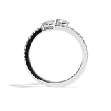 Bague toi et moi diamant poire or blanc - Vivante pavée
