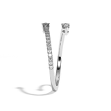 Bague toi et moi diamant poire or blanc - Vivante pavée