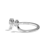 Bague toi et moi diamant poire or blanc - Sereine