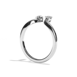 Bague toi et moi diamant poire or blanc - Sereine