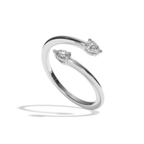 Bague toi et moi diamant poire or blanc - Vivante