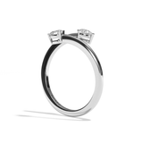 Bague toi et moi diamant poire or blanc - Vivante