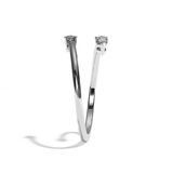 Bague toi et moi diamant poire or blanc - Vivante
