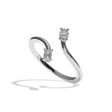 Bague toi et moi ovale et radiant or blanc - Assidue