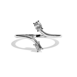 Bague toi et moi ovale et radiant or blanc - Assidue
