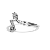 Bague toi et moi ovale et radiant or blanc - Assidue