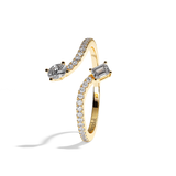 Bague Toi et Moi Ovale et Radiant or blanc - Assidue pavée