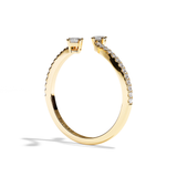 Bague Toi et Moi Ovale et Radiant or blanc - Assidue pavée
