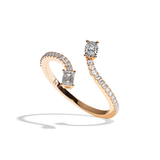 Bague Toi et Moi Ovale et Radiant or blanc - Assidue pavée