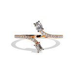 Bague Toi et Moi Ovale et Radiant or blanc - Assidue pavée