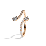 Bague Toi et Moi Ovale et Radiant or blanc - Assidue pavée
