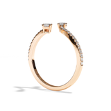 Bague Toi et Moi Ovale et Radiant or blanc - Assidue pavée