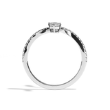 Bague toi et moi ovale et radiant or blanc - Assidue pavée