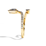 Bague Toi et Moi Diamant Poire / Navette - Digne Entourée Pavée