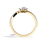 Bague Toi et Moi Diamant Poire / Navette - Digne Entourée Pavée