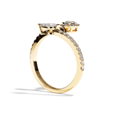 Bague Toi et Moi Diamant Poire / Navette - Digne Entourée Pavée