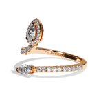 Bague Toi et Moi Diamant Poire / Navette - Digne Entourée Pavée