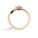 Bague Toi et Moi Diamant Poire / Navette - Digne Entourée Pavée