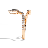 Bague Toi et Moi Diamant Poire / Navette - Digne Entourée Pavée