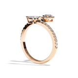 Bague Toi et Moi Diamant Poire / Navette - Digne Entourée Pavée