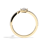 Bague Toi et Moi Poire & Navette platine - Digne pavée